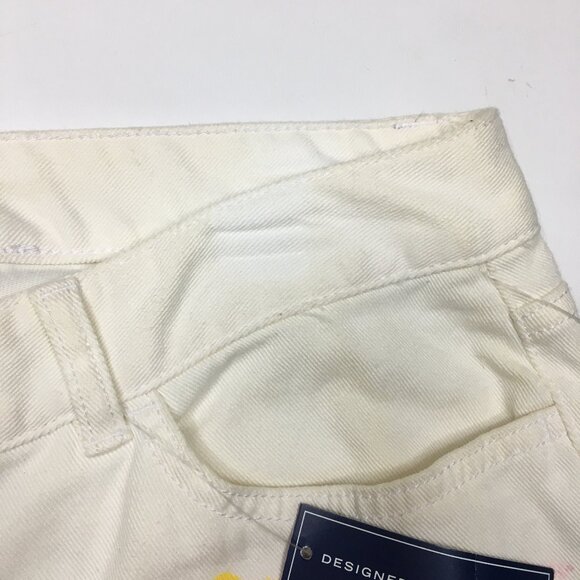 NWT CHAPS 5 Pocket Ivory MultiColor Floral Print Slimming Fit Slim Ankle Jeans - Picture 14 of 14